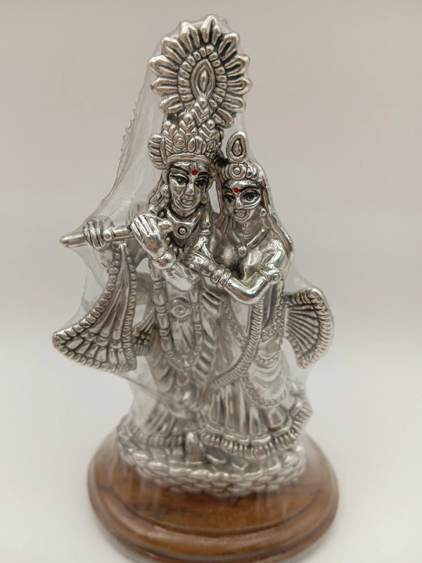 100% Pure Silver Radha krishna idol