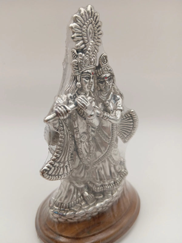 100% Pure Silver Radha krishna idol
