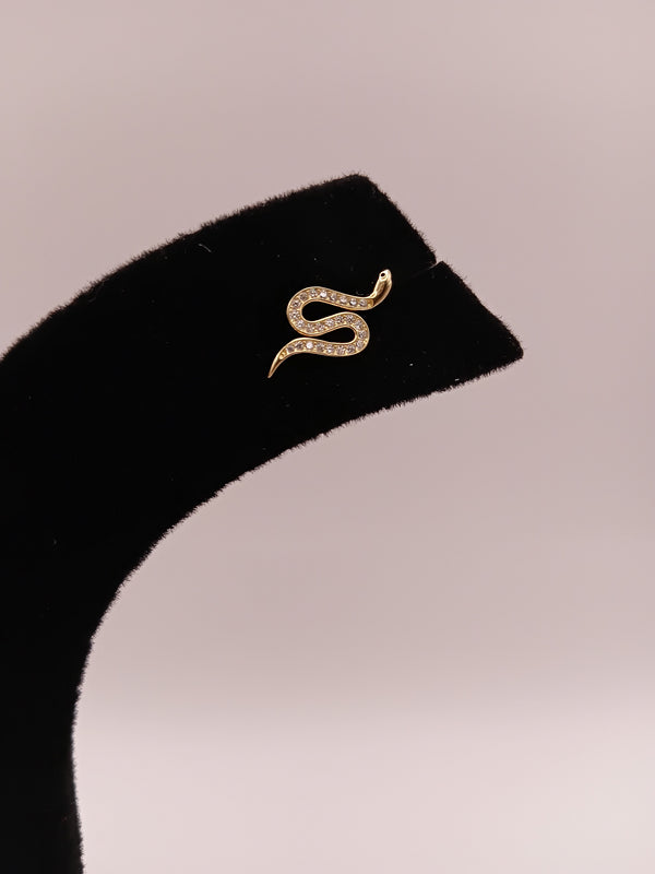 silver snake-design earrings