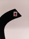 Pink stone stud earring