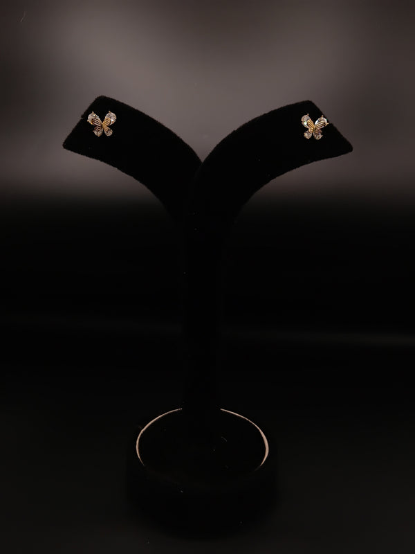 Golden butterfly stud earring
