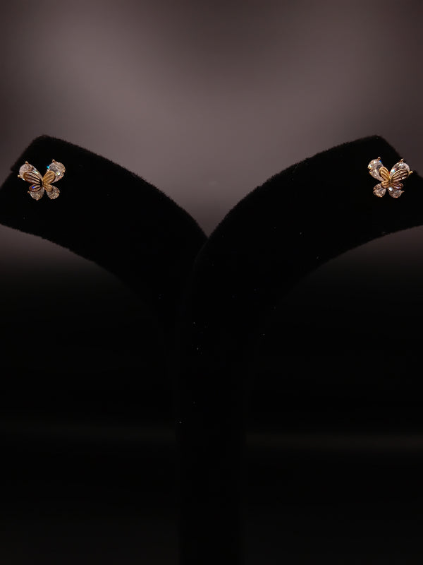 Golden butterfly stud earring