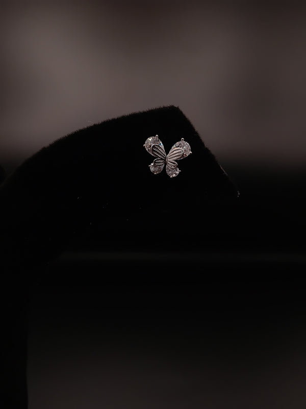 Butterfly silver stud earring