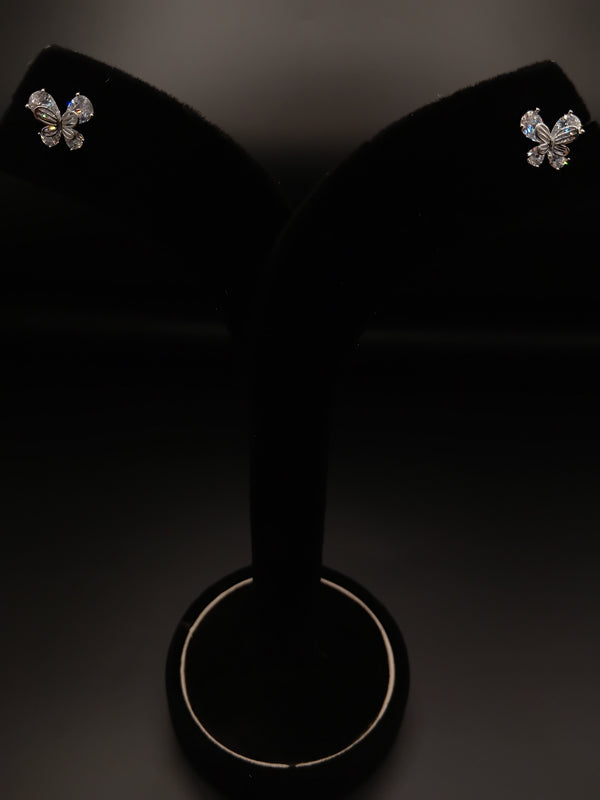 Butterfly silver stud earring