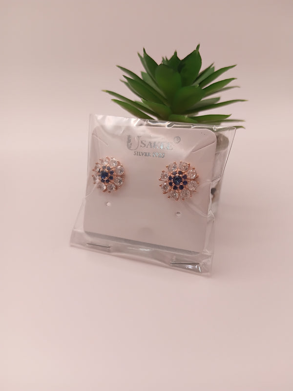Sapphire Bloom Stud Earring