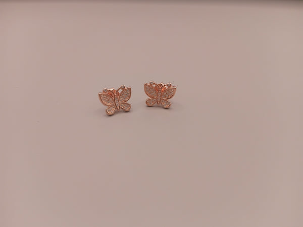 Rose Gold Butterfly Stud Earring