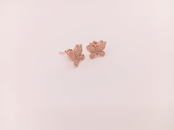 Rose Gold Butterfly Stud Earring