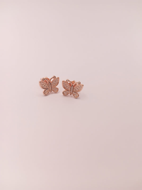 Rose Gold Butterfly Stud Earring
