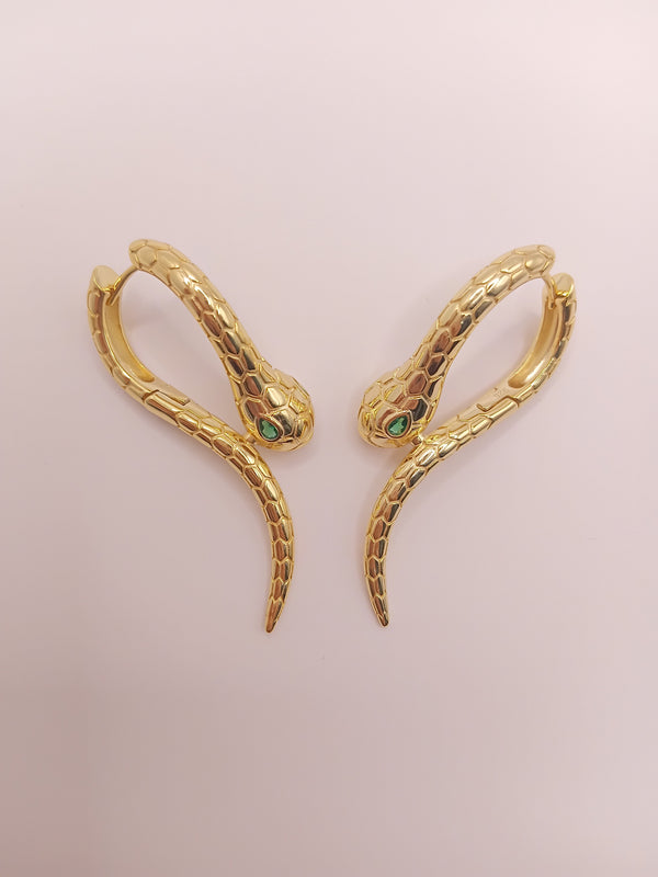 Bold snake-design hoop earring