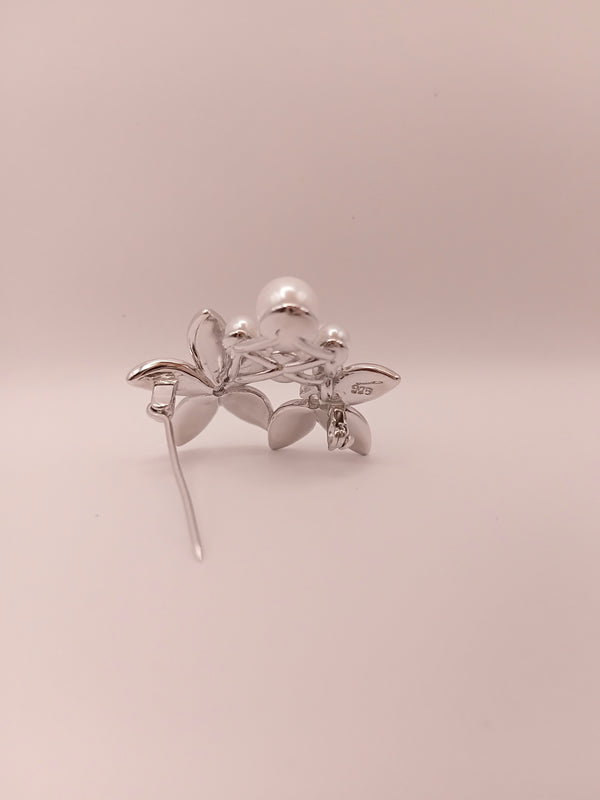 92.5 Silver Pearl Brooch