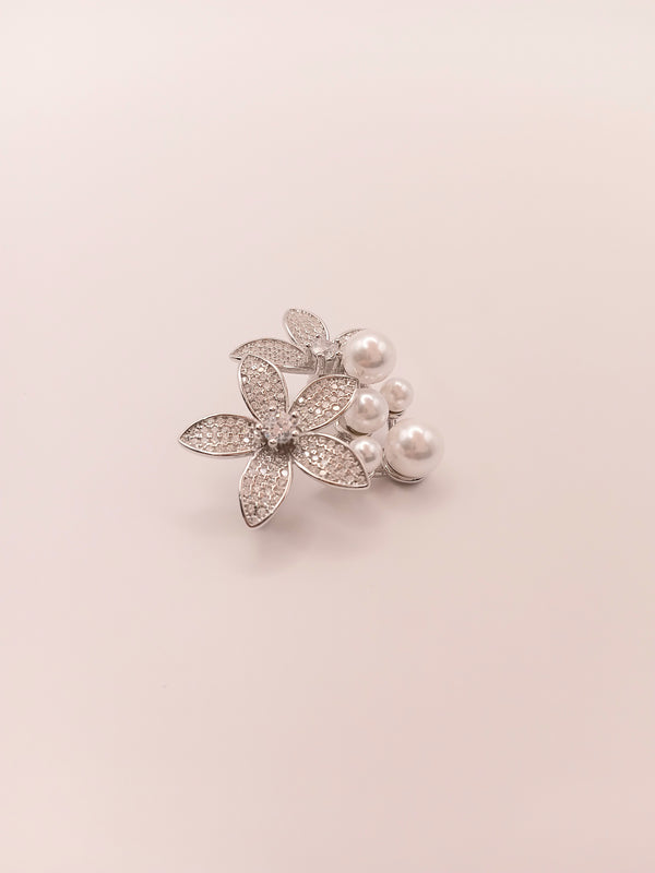 92.5 Silver Pearl Brooch