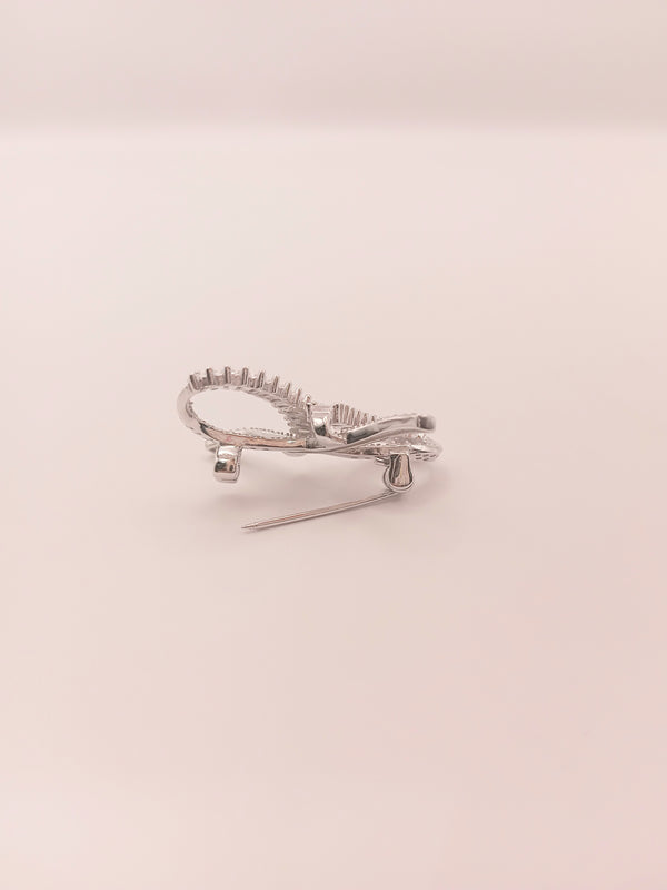 Lustrous Silver Flora Brooch