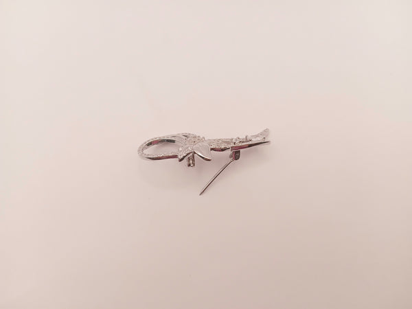 Lustrous Silver Flora Brooch