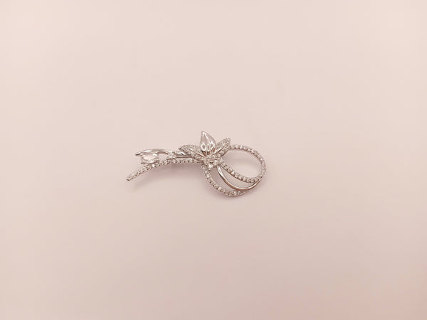 Lustrous Silver Flora Brooch