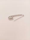 Elegant silver safety pin design brooch