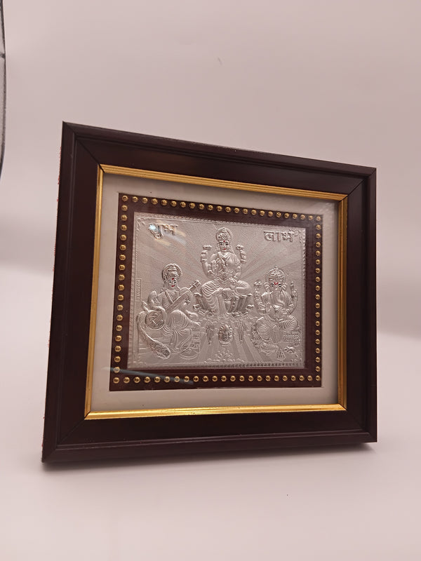 999 Silver Goddess Lakshmi, Lord Ganesha, and Goddess Saraswati
