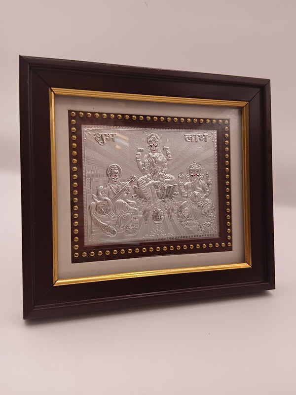 999 Silver Goddess Lakshmi, Lord Ganesha, and Goddess Saraswati