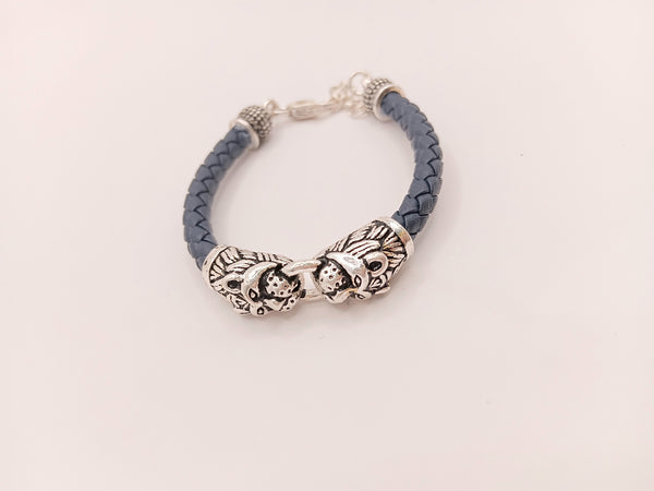 Twin Tiger silver baby bracelet