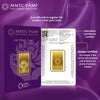 Gold 999.9 Minted Bar Lotus Certicard QR