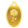 2 gm Gold 999.9 Minted Oval Coin New Rose Certicard
