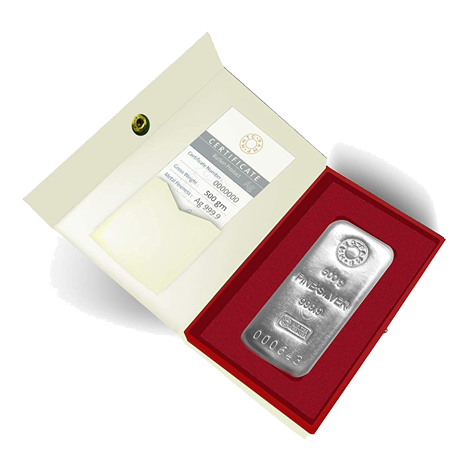 500 gm Silver (999.9+) Casted Bar