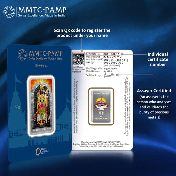 50g Minted Bar Ram Lalla Colored Card