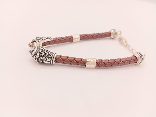 Twin tigers silver bracelet