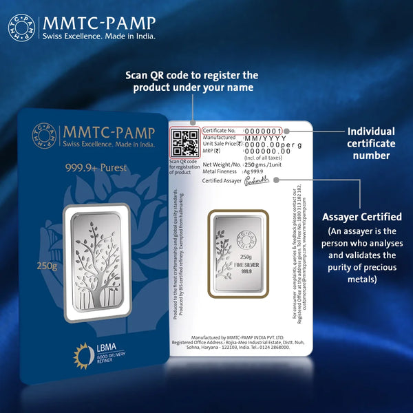 250 gm Silver 999.9 Minted Bar Banyan Tree Capsule (Box)